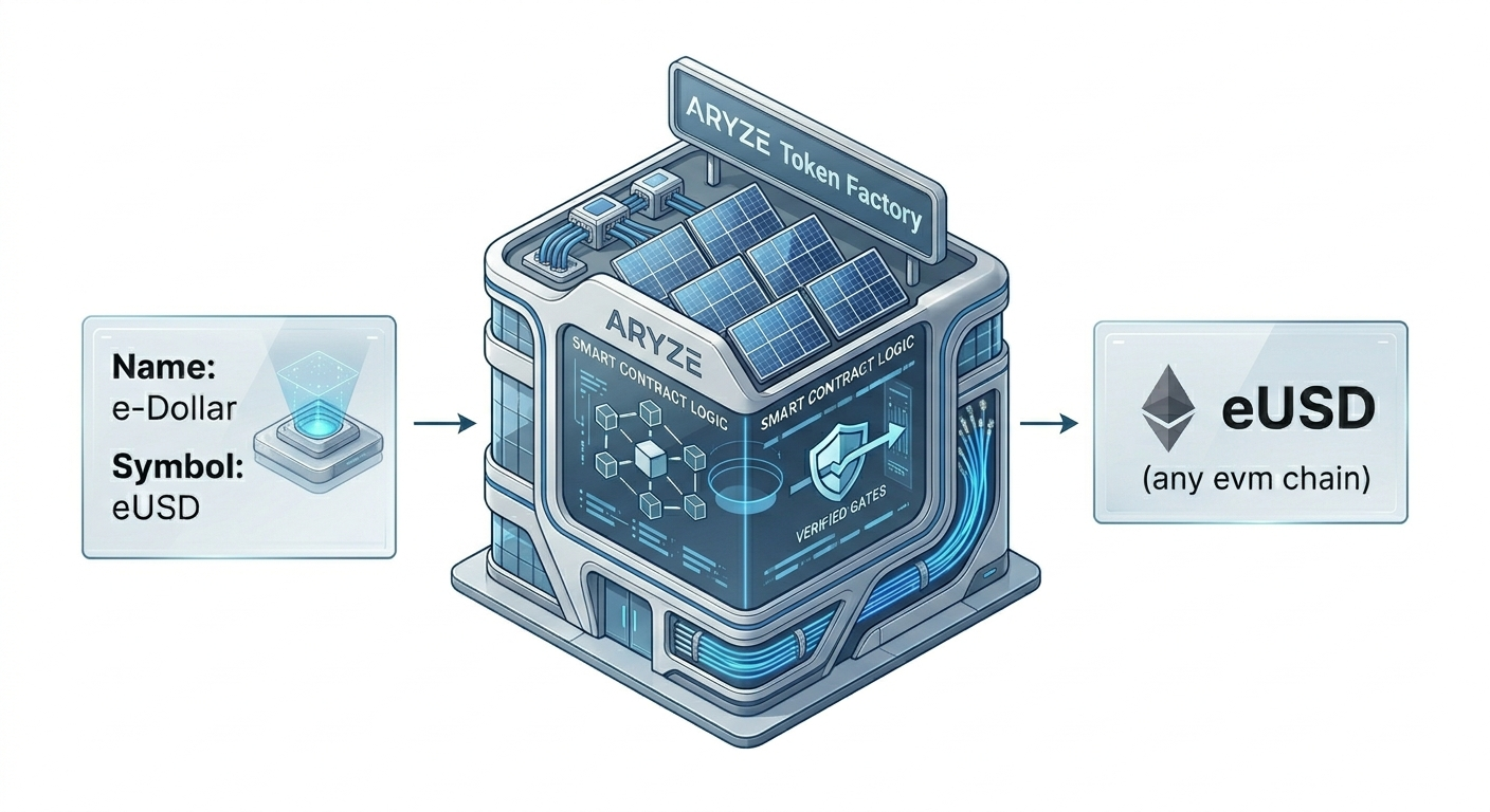 ARYZE Token Factory: input token name and symbol, get a live, cross-chain ERC20 token